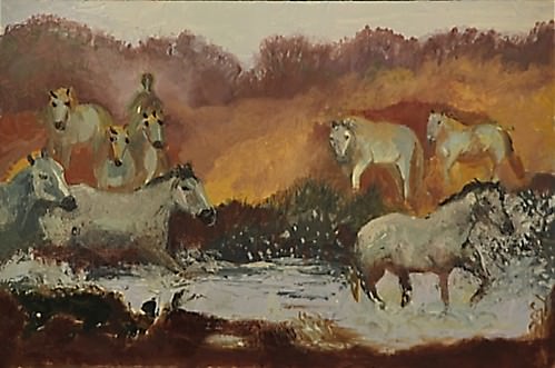 Horses by the Mountain Stream