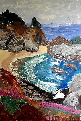 Rocks and Heather - Impressionist
