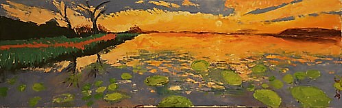 Sunset on the Nympheas - Impressionist